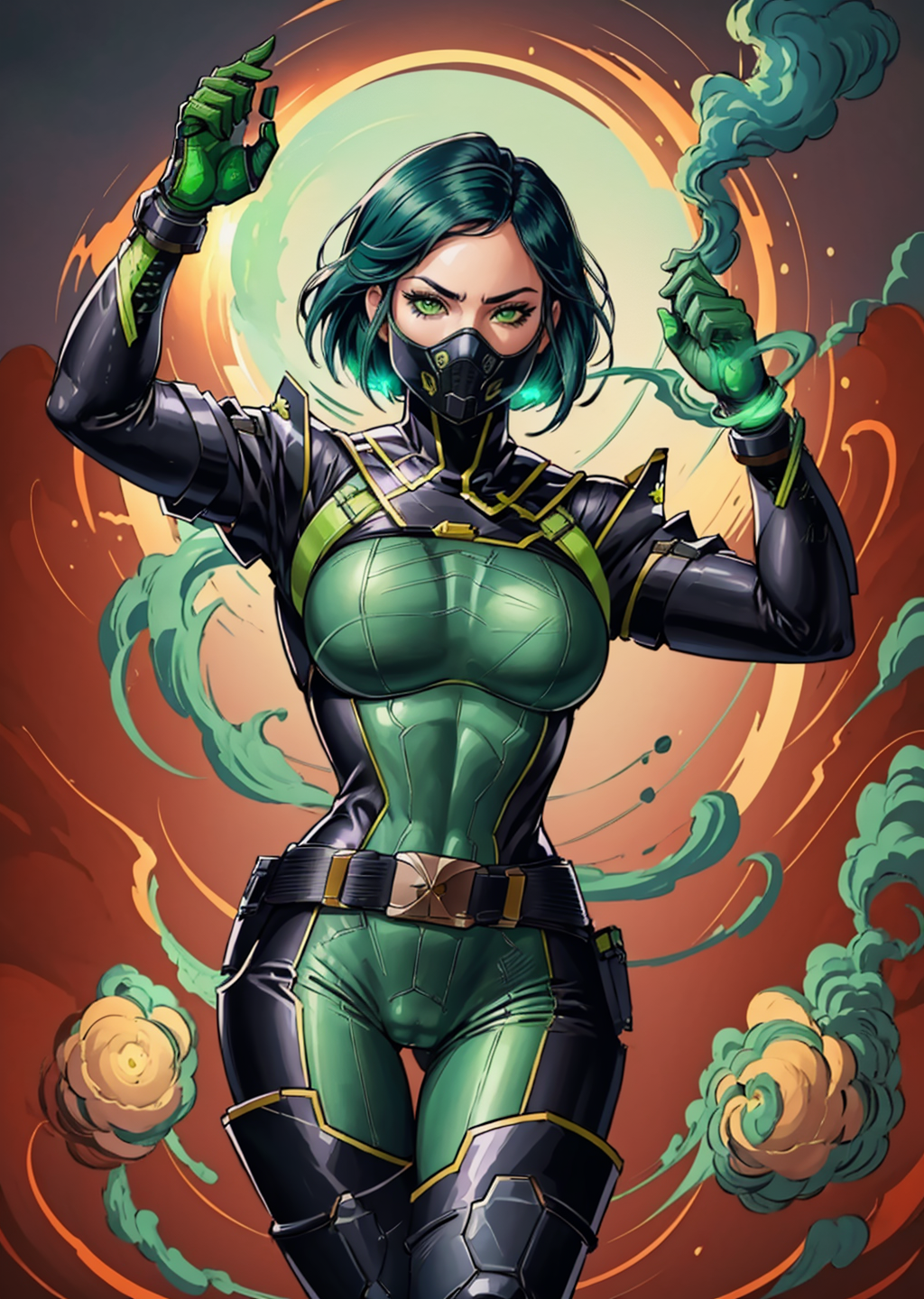 02149-1423530845-(original-art_1.2),(lineart_1.33),masterpiece, best quality, valorantviper, green bodysuit, elbow gloves, belt, gasmask, looking.png